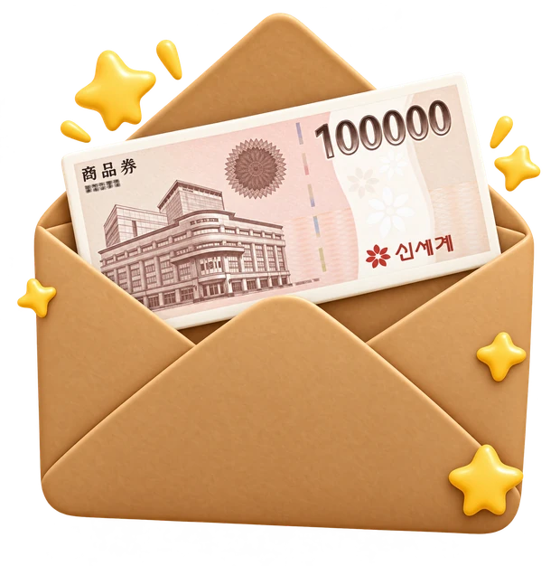 봉투에 담긴 신세계상품권 10만원권